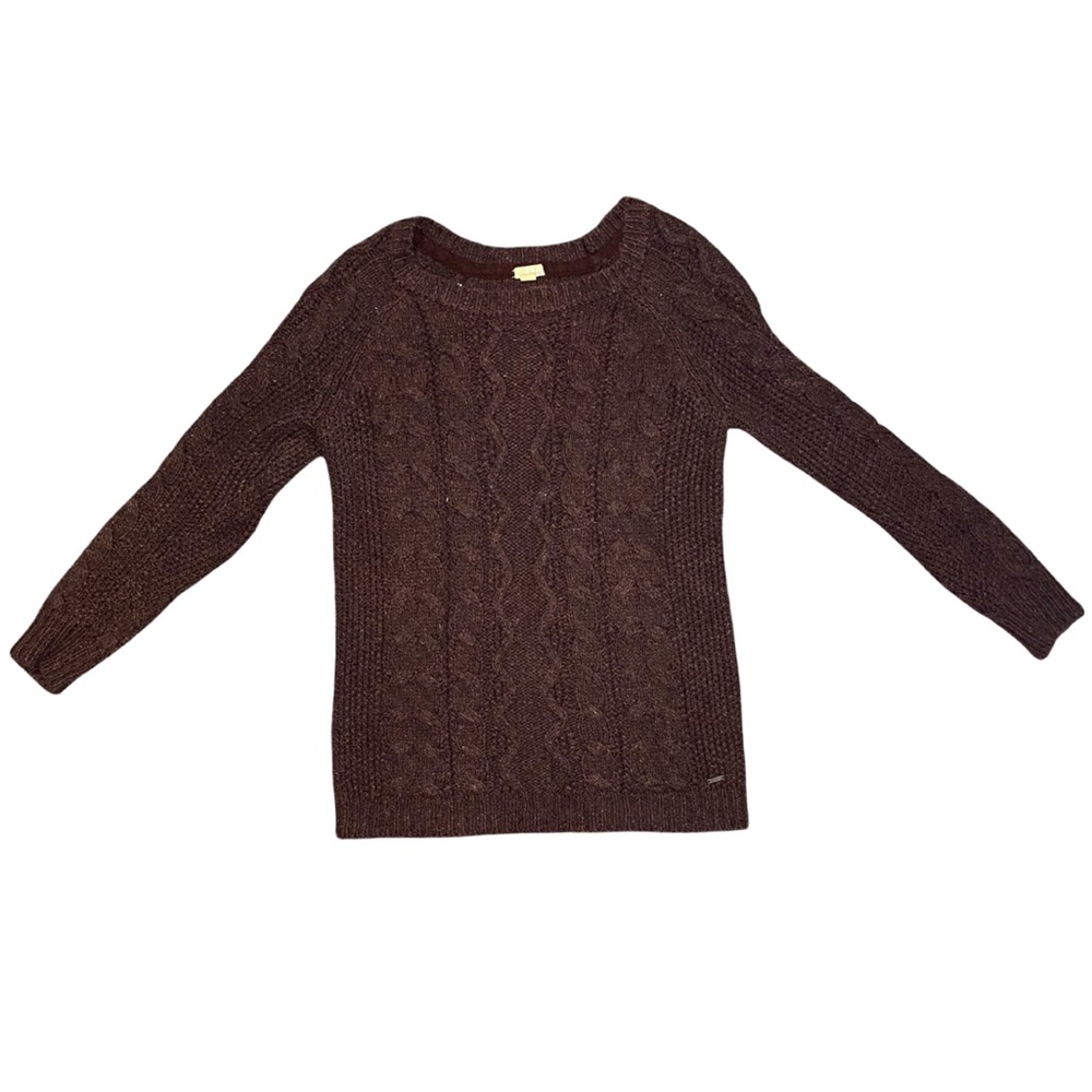 Garage Purple-Maroon Cable Knit Sweater - Picture 2 of 7